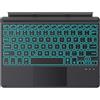 MoKo Tastiera Type Cover per Surface Go 4 2023/ Go 3 2021/ Go 2 2020 / Go 2018, Tastiera Wireless Bluetooth Sottile con Trackpad, Retroilluminazione LED a 7 Colori, Batteria Ricaricabile, Nero