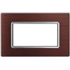 ZOREI Placca Compatibile Con Bticino Living, Placca Metallo In Alluminio, 1 Pezzo (4 Posti/Moduli,Bronzo)