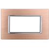 ZOREI Placca Compatibile Con Bticino Living, Placca Metallo In Alluminio, 1 Pezzo (4 Posti/Moduli,Oro)