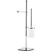 Lineabeta Piantana portarotolo/scopino Ranpin con base quadrata ottone cromato