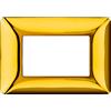 Biesse Placca Oro Lucido 3 Posti Bticino Matix Compatibile | Stile Prezioso e Finitura a Specchio
