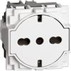 Biesse Presa Flat Bipasso e Schuko Compatibile Bticino Living Now - Bianco | Design a Filo