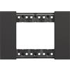 Biesse Placca compatibile Living Now 3 Moduli Nera | Design Indistinguibile e Montaggio Facile