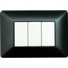 Biesse Placca 3 Moduli Nero Opaco Compatibile Bticino Matix | Eleganza Minimalista