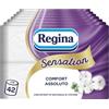 Regina Sensation - 42 Rotoli di Carta Igienica, 160 Soffici Strappi a 3 Veli, Morbida e Resistente, Con Estratto Naturale di Cotone, 60% Plastica Riciclata