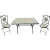C-line Set Montecarlo Mosaico rettangolare con piano decorato in ceramica 120 x 80 x h 75 cm con 2 sedie pieghevoli