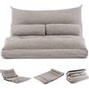 COSTWAY Divano da Terra Pieghevole, Divano Letto 2 Posti con Schienale Regolabile, Divano da Pavimento Trasformabile con 2 Cuscini per Camera da Letto Salone Balcone (Grigio)