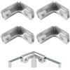 Lyeteung 4 Pezzi 8mm Morsetto in Vetro, Lega di Alluminio Vetro Clip, Supporti per Vetro Regolabili, Clip di Fissaggio in Vetro, Morsetti per Vetro, per Vetri Spessi 3-7 mm, Forma di L
