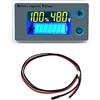 QWORK® Misuratore Capacità Batteria con Allarme e Sensore di Temperatura 12V 24V 36V 48V 60V 72V Controllo Carica Batteria Voltmetro Display LCD 10-100V