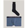 Tommy Hilfiger Uomo Set Regalo Pantaloncino Boxer e Calzini, Blu (Micro Foulard/des Sky), M