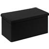 Bonlife Cassapanca con spazio portaoggetti, sgabello pieghevole, pouf in velluto con contenitore portaoggetti con coperchio, nero, 80x40x40 cm