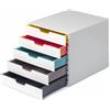 DURABLE Cassettiera 5 cassetti colorati Varicolor mix5 bianco ghiaccio Durable