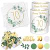 Luckeey 20 tovaglioli compleanno + 12 lanterne antivento da tavolo + 100 coriandoli verde eucalipto tavolo decorazione 70 anni regalo donna uomo
