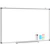 DOLLAR BOSS Lavagna Bianca Magnetica Grande 90 x 150 cm, Cancellabile a Secco, Da Parete Con Vassoio Portapenne, Bordo in Alluminio, Per Scuola