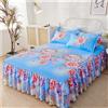 Morbuy 3 Pezzi Set Gonna da Letto per Singolo Matrimoniale e Una Piazza e Mezza Elasticizzata Copriletto con Volant Coprirete per Letto Lenzuola con 2 Federe (200x220+48x74cm,Peonia Rossa)