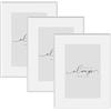 WOLTU Set di 3 Cornice Foto, Portafoto 20x30cm, Cornice in Alluminio, Cornici per Documenti, Cornice per Foto da Parete o da Tavolo, Cornice Argentato, Frontale Trasparente in plastica, BR9955sb-3