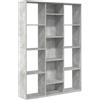 vidaXL Libreria/Divisorio Versatile Moderna Elegante Robusta Scaffali Espositore Parete Attrezzata Grigio Cemento 100x24x140 cm in Multistrato