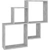 vidaXL Mensola Muro Cubo Grigio Cemento 80x15x78,5cm Legno Multistrato