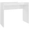 vidaXL Scrivania Moderna Elegante Robusta Tavolo da Lavoro Ufficio Studio Mobile Porta PC Consolle Decorativa Bianco Lucido in Truciolato