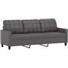 vidaXL Divano a 3 Posti Grigio 180 cm in Similpelle
