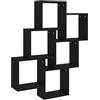 vidaXL Mensola da Parete a Cubo Nera 78x15x93 cm in Legno Multistrato