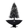 vidaXL Albero di Natale con Nevicata e Base ad Ombrello Addobbi di Natale Decorazioni Natalizie Festoni Alberi Finti per Feste Nero 190 cm in PVC
