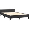 vidaXL Giroletto Senza Materasso Nero 120x190 cm Similpelle