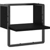 vidaXL Mensola da Parete con Asta Nera 30x25x30 cm