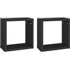 vidaXL Mensole Parete a Cubo 2 pz Nere 30x15x30 cm