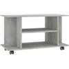 vidaXL Mobile TV con Ruote e Scomparti Aperti Robusto Elegante Armadietto Basso Multimediale Credenza Grigio Cemento 80x40x45 cm in Truciolato