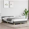 vidaXL Giroletto Senza Materasso Grigio Scuro 120x190 cm in Tessuto