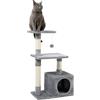 lionto Tiragraffi per Gatto Albero Tiragraffi Gatto Gioco Giocattolo Gatti Altezza 85 cm, Grigio Chiaro