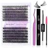 WENDY LASHES Ciglia Finte Individuali Kit D Curl DIY Cluster Lashes Kit 40D/50D 0,07mm Mix 12-16mm Ciuffetti Extension Ciglia Kit Ciuffetti Ciglia Finte WENDY LASHES(40D/50D-D-DIY Lash Extension Kit)