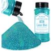 JEMESI Glitter Olografici Ultrafini, Glitter Di Bellezza,Laser blu140g, Adatti Per Capelli, Viso, Corpo, Unghie e Trucco Natalizio. Adatti Anche Per Resina Epossidica, Vetro e Lavori Artigianali.