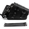 APEBAZY Borse da sella per moto, stile vintage, colore nero, in ecopelle, tasche laterali, triangolari, grande capacità, lato destro