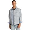Calvin Klein Uomo Camicia in Jeans Regular Denim Shirt Taschino sul Petto, Blu (Denim Light), L