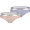 Calvin Klein Bambina Slip Confezione da 2 Slip Bikini, Multicolore (Silverpeony/Purpleheather), 8-10 Anni
