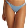 Calvin Klein Donna Slip Bikini Curved Delta con Fascia con Logo, Blu (Faded Denim), M