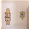 DEGHI Libreria sospesa 37x112h cm tavola da surf in legno naturale decorato
