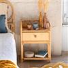 DEGHI Comodino 45x60h cm in rattan e bambù naturale con 1 cassetto - Colmar