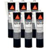 Sika - Sikaflex 521 UV, Nero - Sigillante resistente agli agenti atmosferici - Per interno ed esterni - Privo di isocianati - 300ml (Confezione da 6)