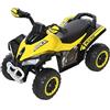 HOMCOM Macchina Cavalcabile per Bambini 18-36 Mesi in PP e Metallo, Mini Quad per Bambini a Spinta Manuale con Musiche Integrate, Fari Funzionanti e Manubrio Ampio, 67.5x38x44cm, Giallo