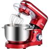 Kitchen in the box Impastatrice Planetaria, 6,2 Litri Impastatrice Professionale 1400W, 6 Velocità con Uncino Impastatore, Mescolatore e Frusta Sbattitrice (Rosso)