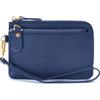PORRASSO Pelle Portamonete Mini Portafoglio Donna Portatile Coin Bag PU Porta Carte di Credito con Cinturino da Polso Blu Marino
