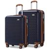 KONO Set di Valigie 67/76cm Trolley Media Valigia Grande Rigida Leggero con TSA Lucchetto e 4 Ruote Girevoli,Blu