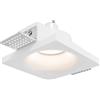 Portafaretto Quadrato 100x100 mm GU10 in Gesso Pitturabile Curvo