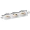 Portafaretto 3xGU10 e MR16 Rettangolare in Gesso Pitturabile 280x100mm Gesso