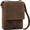 ROYALZ 'Kansas' Borsa Porta PC Uomo in Vera Pelle 13-14 Pollici - Ventiquattrore Borsa a Tracolla Università e Ufficio - Borsello Cartella documenti DIN A4 Messenger Bag, Colore:Nevada Marrone