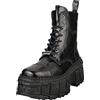 New Rock Black Tank Zip Unisex Stivali Platform - 36 EU