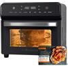 HYSapientia® 24 Litri Forno Friggitrice Ad Aria Calda,Display Digitale,8 Funzioni,1800W friggitrice ad aria fornetto,ricette cartacee [italiano],friggitrice aria in acciaio inossidabile,Girarrosto